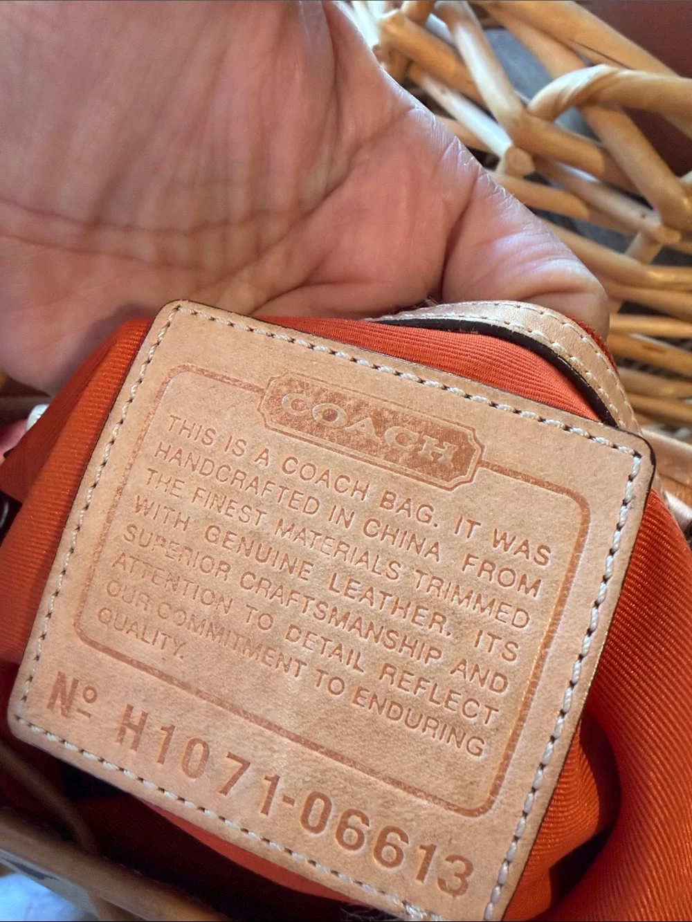 Vintage Coach 6613 Signature Jacquard Backpack Tan Leather Y2K
